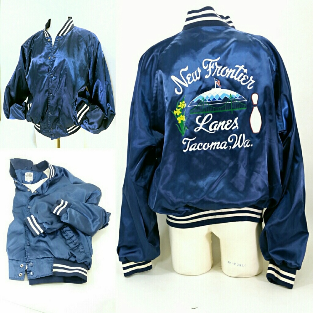 RARE Vintage Bowling Bomber Jacket Blue, Tacoma…